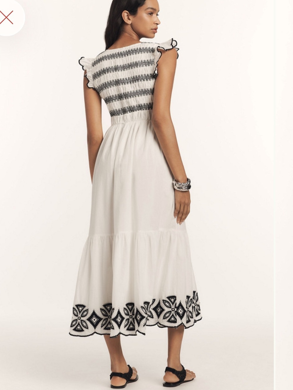 Anthropologie The Peregrine Midi Dress: Embroidered Smocked Edition Medium - Picture 2 of 8